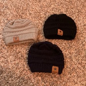 3 pc set winter hat beanies for baby 0-12months